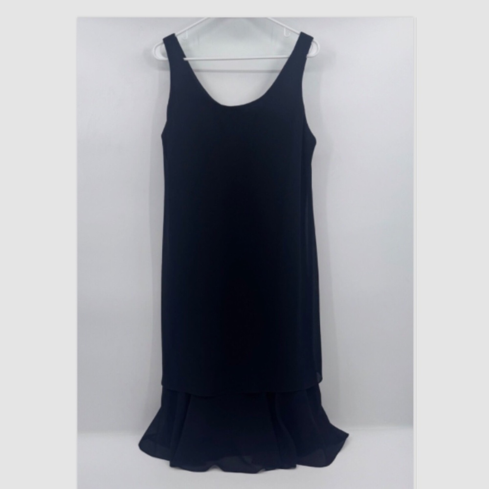 Cattiva Saks Fifth Ave Dress Women 14 Black Vintage Sleeveless Chiffon Evening